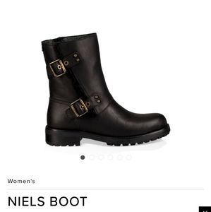 Ugg Black Leather Motorcycle Boots